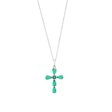Load image into Gallery viewer, Lotus Silver Ladies Silver Cross Necklace
