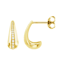Load image into Gallery viewer, Lotus Silver Hoop Earrings
