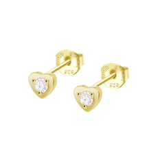 Load image into Gallery viewer, Lotus Silver Heart Earrings

