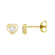 Load image into Gallery viewer, Lotus Silver Heart Earrings
