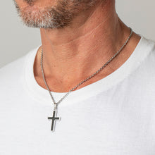 Load image into Gallery viewer, Lotus Style stainless steel cross necklace

