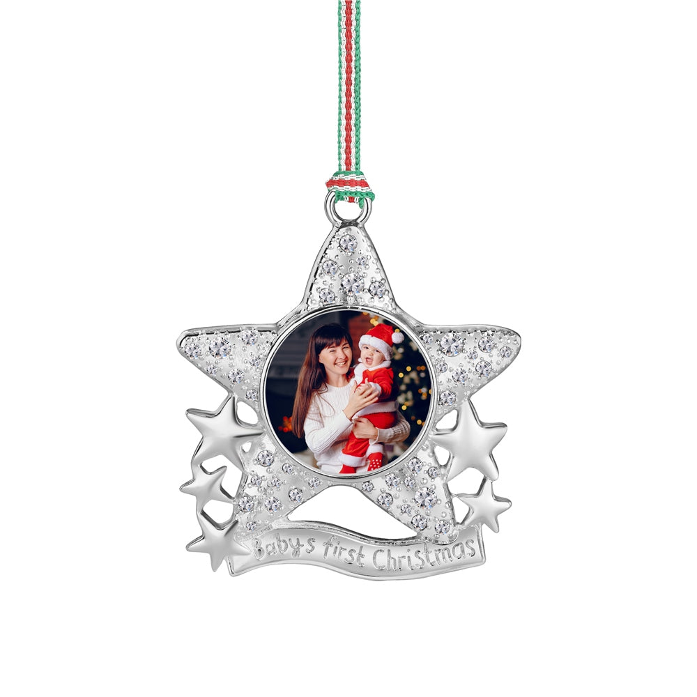 Babys First Christmas Photoframe Tree Decoration