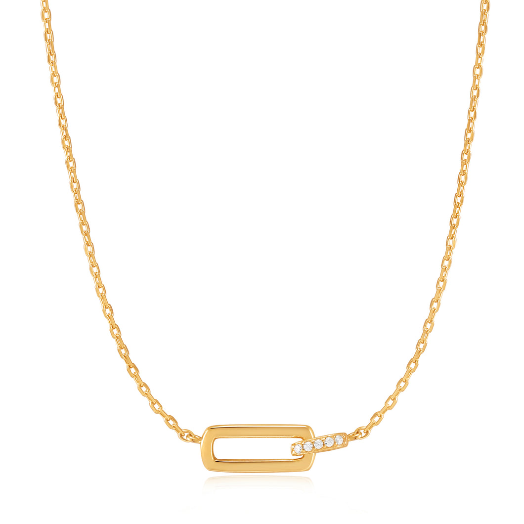 Gold Glam Interlock Necklace