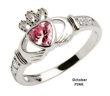 Claddagh Birthstone Ring - October