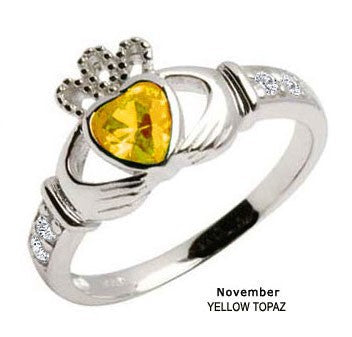 Claddagh Birthstone Ring - November