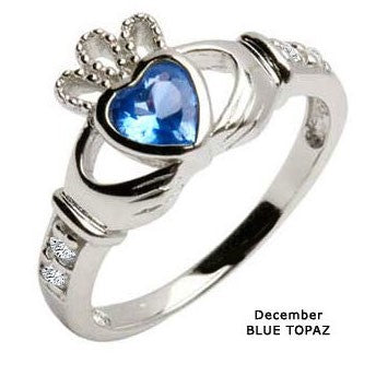 Claddagh Birthstone Ring - December