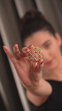 Load and play video in Gallery viewer, Gold Plated Floral Coloured CZ Brooch
