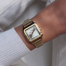 Load and play video in Gallery viewer, Gracieuse Petite Watch Steel, Rainbow stones, Gold Colour
