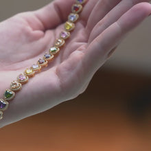 Load and play video in Gallery viewer, Gold Plated Heart Coloured CZ Bracelet
