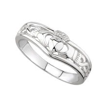 Load image into Gallery viewer, SILVER CLADDAGH WISHBONE RING
