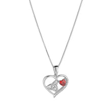 Load image into Gallery viewer, Trinity Knot Pendant with Red CZ Stone
