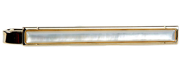 Full Mother of Pearl Gold Plated Tie Slide