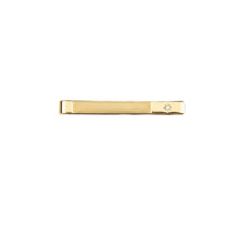 Load image into Gallery viewer, Cubic Zirconia Star Set Barley Pattern Gold Plate Tie Slide
