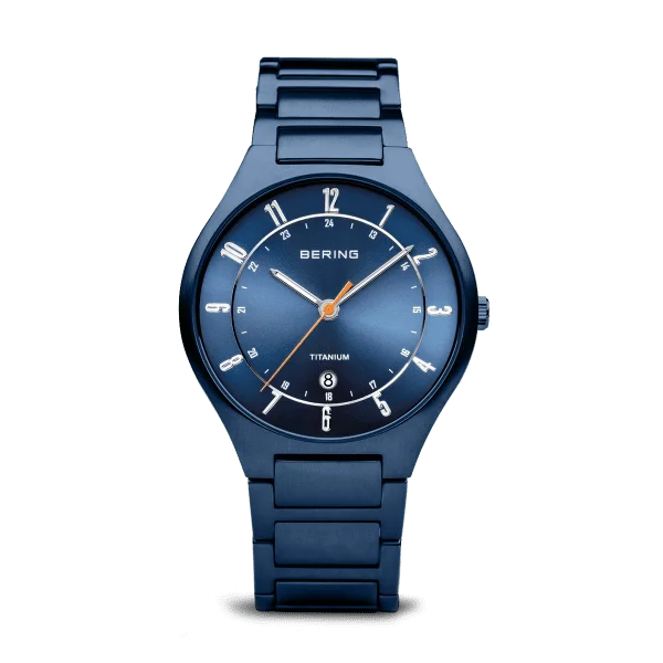 Gents Titanium Mat Blue Watch
