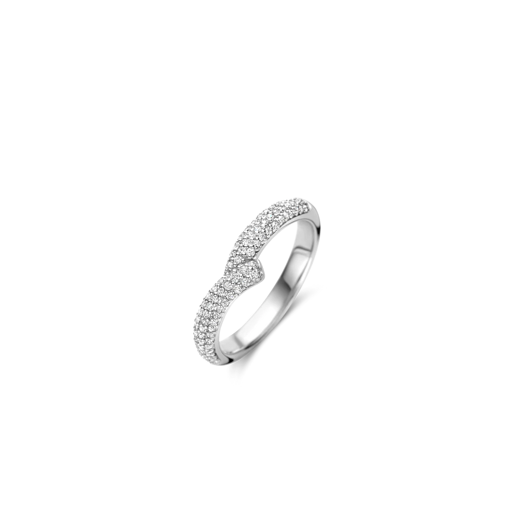 Ti Sento Cz Ripple Pave Ring