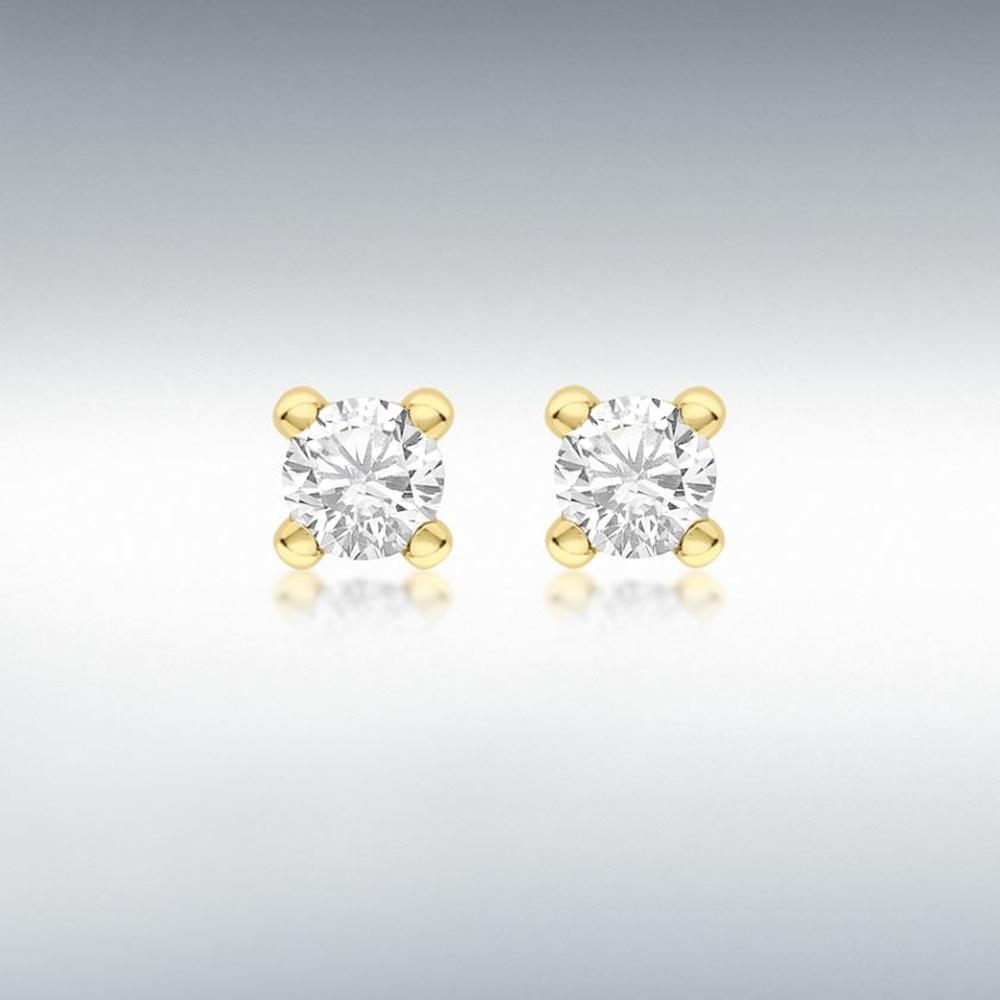 9ct Yellow Gold 4mm Stud Earrings