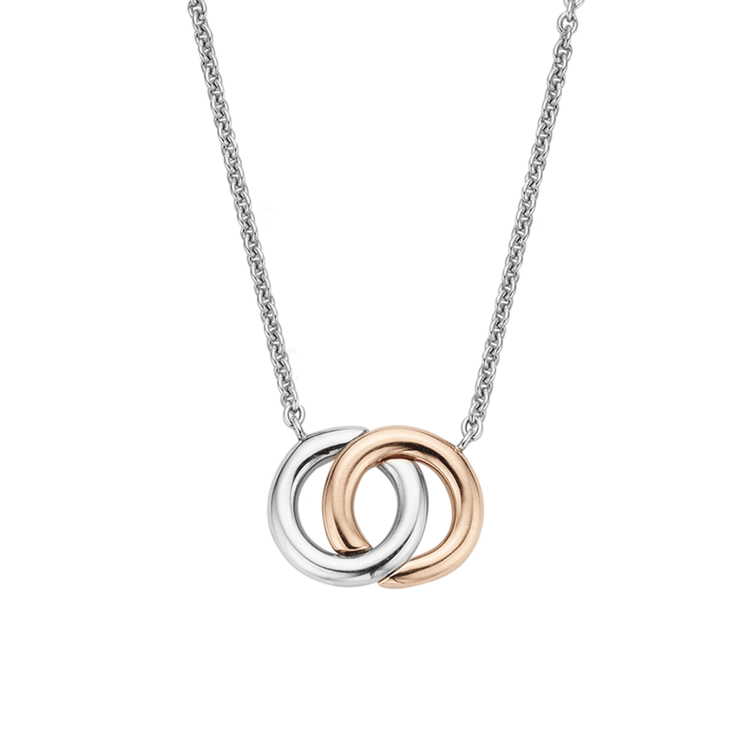Ti Sento Necklace Has Two Entwined Circle
