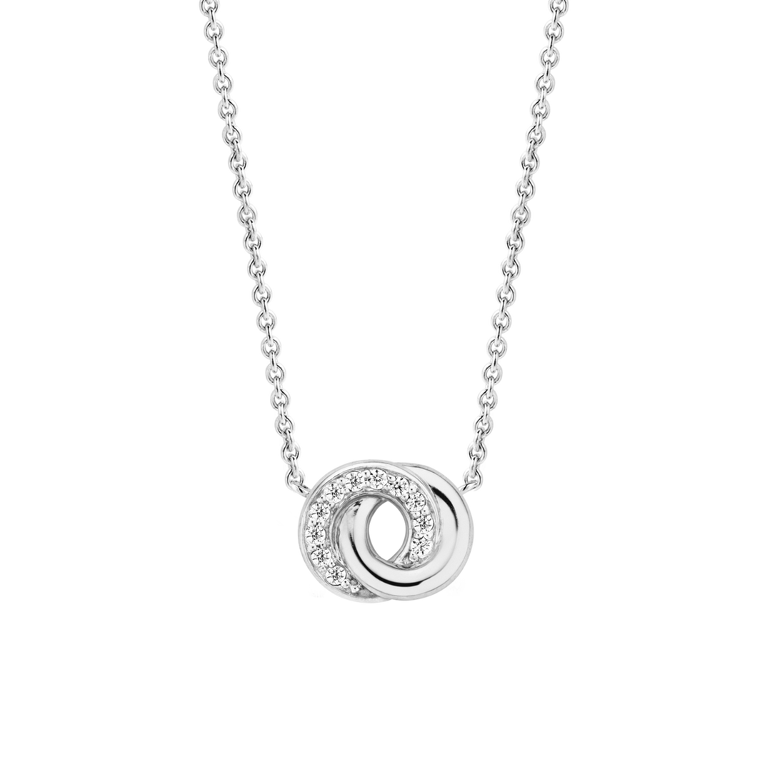 Ti Sento Silver Necklace Interlocking Circle
