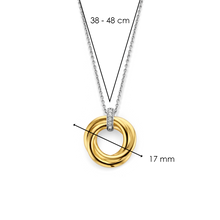 Load image into Gallery viewer, Ti Sento Silver Necklace Gold Plated Circle Pendant
