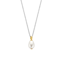 Load image into Gallery viewer, Ti Sento Gold Plated Silver Necklace Pearl Hanset in Gold Plated Setting
