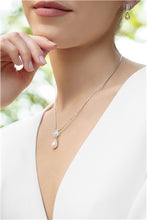 Load image into Gallery viewer, Pearl Drop Pendant with Clear Stone
