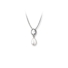 Load image into Gallery viewer, Pearl Drop Pendant with Clear Stone

