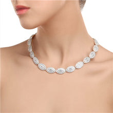 Load image into Gallery viewer, Oval Necklace with Clear Stones
