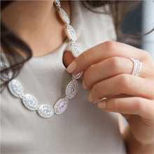 Load image into Gallery viewer, Oval Necklace with Clear Stones
