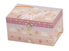 Load image into Gallery viewer, Pretty Rainbow Unicorn Musical Jewellery Box
