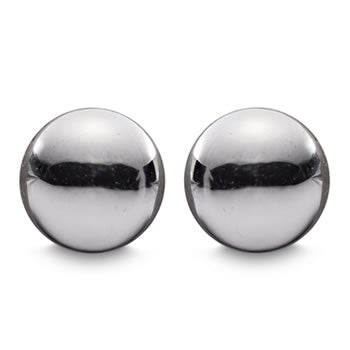 Round Silver Stud Earrings