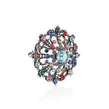 Load image into Gallery viewer, Vintage Brooch with Coloured Stones
