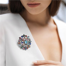 Load image into Gallery viewer, Vintage Brooch with Coloured Stones
