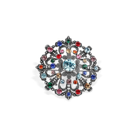 Vintage Brooch with Coloured Stones
