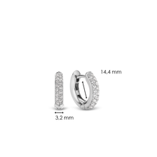 Load image into Gallery viewer, Ti Sento Silver CZ Hoop Earrings

