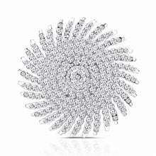 Load image into Gallery viewer, Sunburst Brooch with Clear Stones
