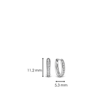 Load image into Gallery viewer, Ti Sento Silver Oval Cz Hoop Earring

