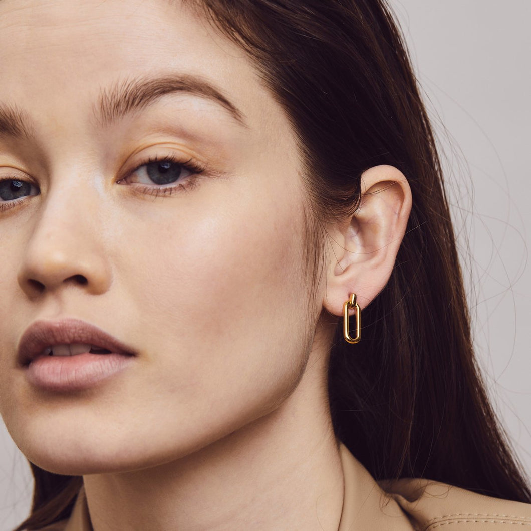 Ti Sento Gold Plated Link Earrings
