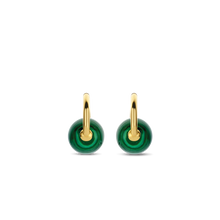 Load image into Gallery viewer, Ti Sento Gold Plated Malachite Stone Earring
