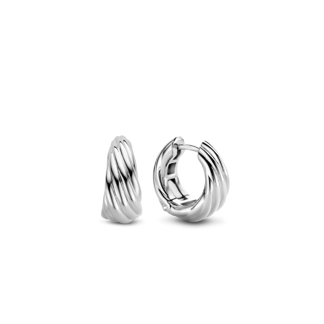 Ti Sento Silver Hoopes Flaunt Elegant Twisted Lines