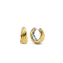 Load image into Gallery viewer, Ti Sento Gold Plated Silver Hoop Faunt Elegant Twisted Line
