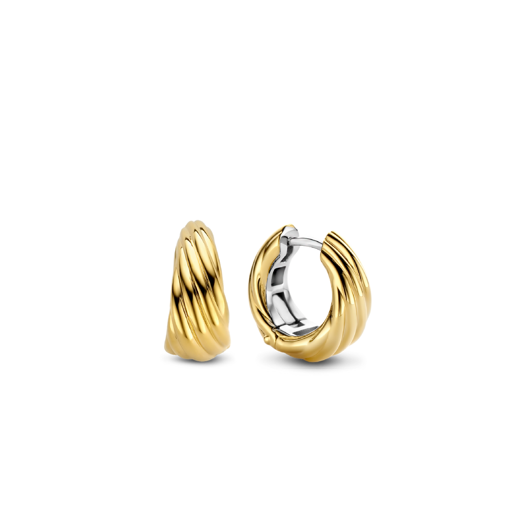 Ti Sento Gold Plated Silver Hoop Faunt Elegant Twisted Line
