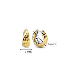 Load image into Gallery viewer, Ti Sento Gold Plated Silver Hoop Faunt Elegant Twisted Line
