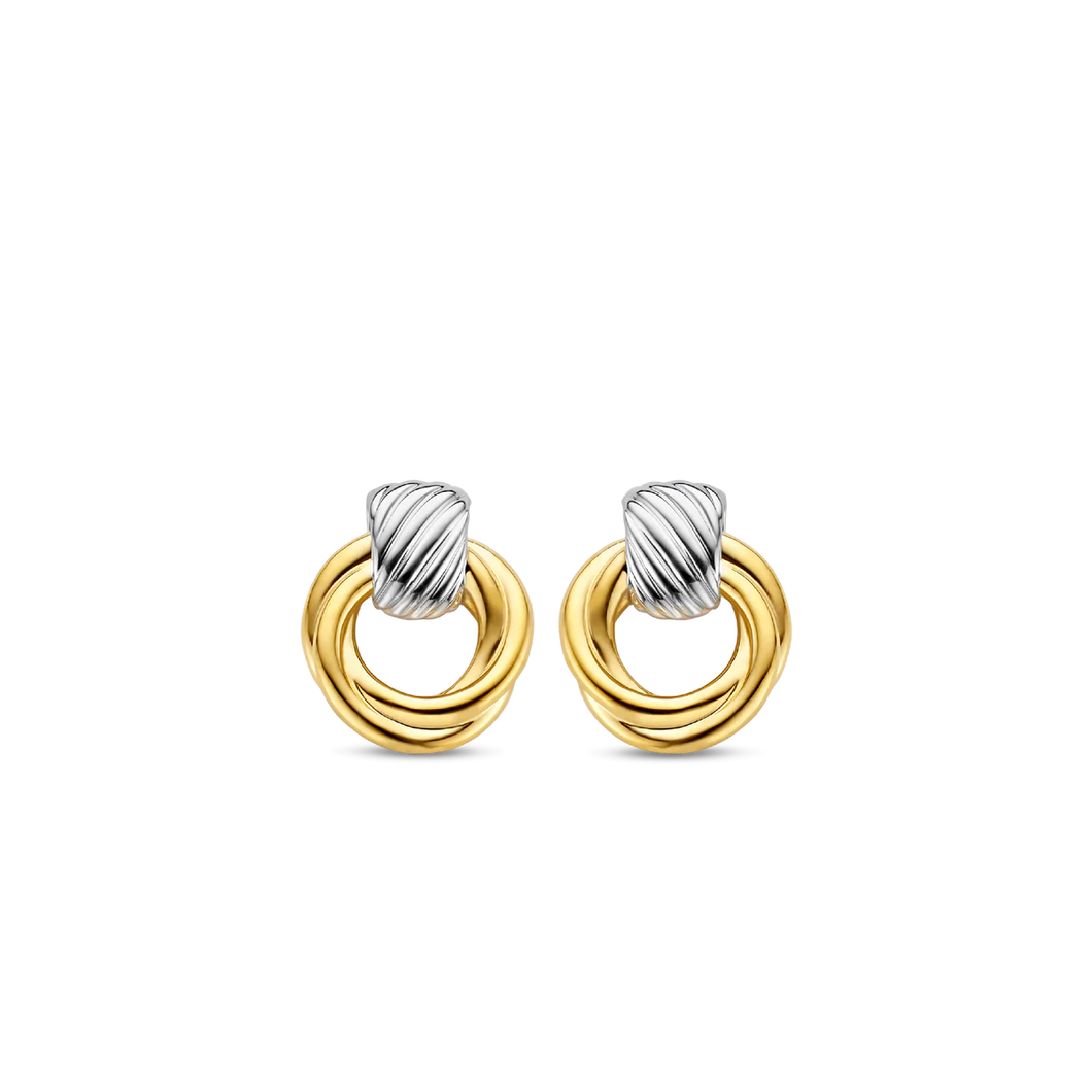 Ti sento sterling silver earrings with gold plated design