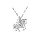 Sterling Silver Unicorn & Star Necklace