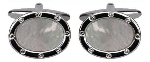 Mother of Pearl Oval Cufflinks