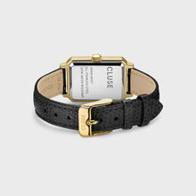 Load image into Gallery viewer, Fluette Leather Black Lizard, Gold Colour
