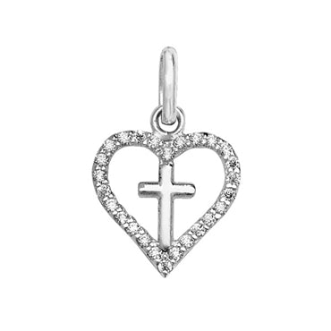 Sterling Silver Heart Pendant with Cross