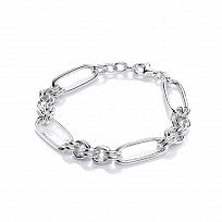 Sterling Silver Ladies Fancy Link Bracelet