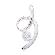 Load image into Gallery viewer, Sterling Silver cz Twirl Pendant
