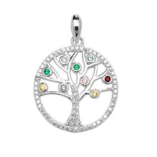 Load image into Gallery viewer, Sterling Silver Tree of Life with Coloured Stones
